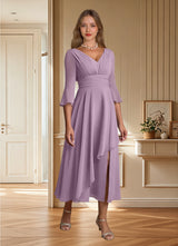Augday Aerynne A-Line Pleated Chiffon Dress