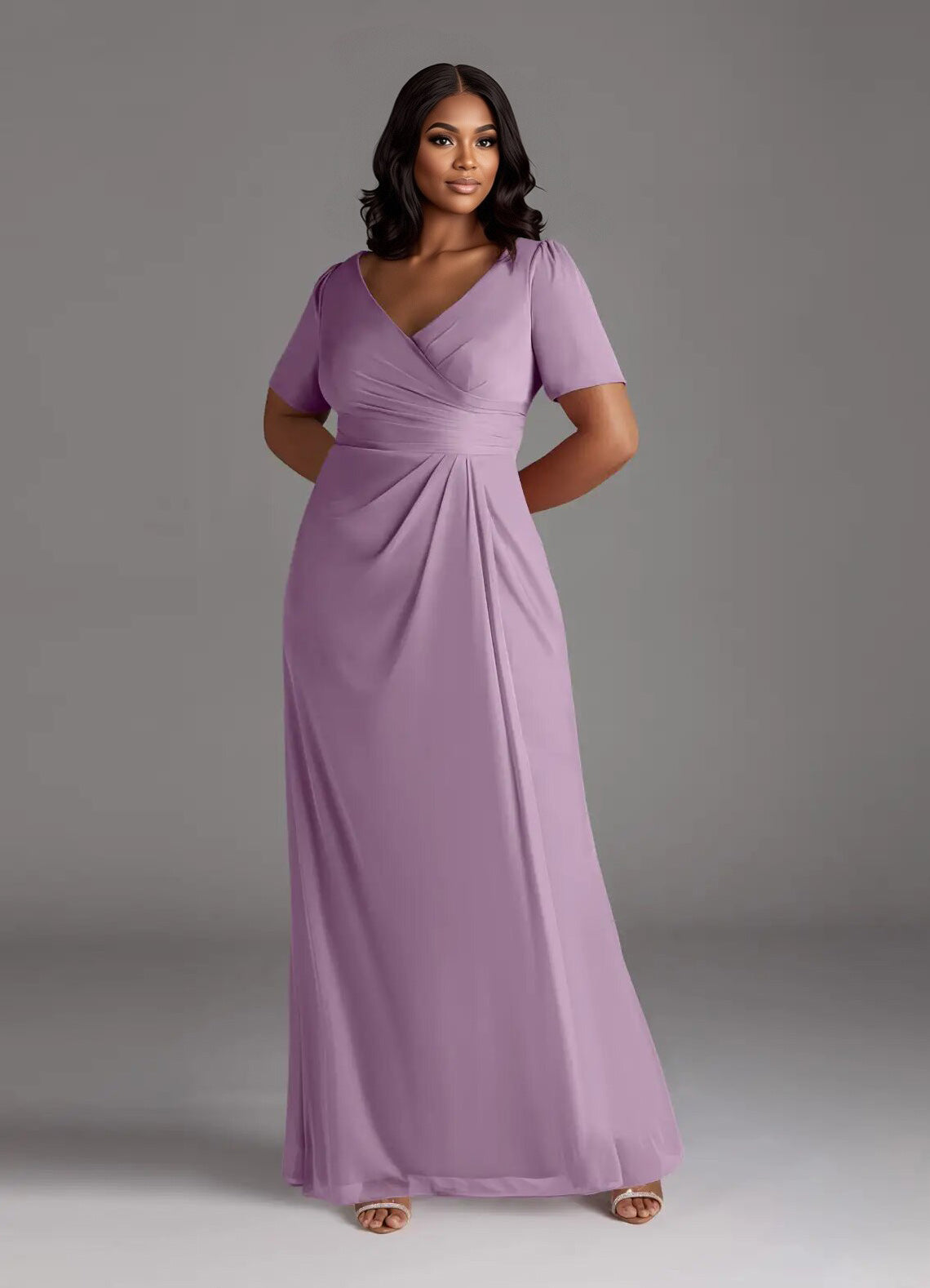 Augday Bessie A-Line Pleated Mesh Dress Plus Size