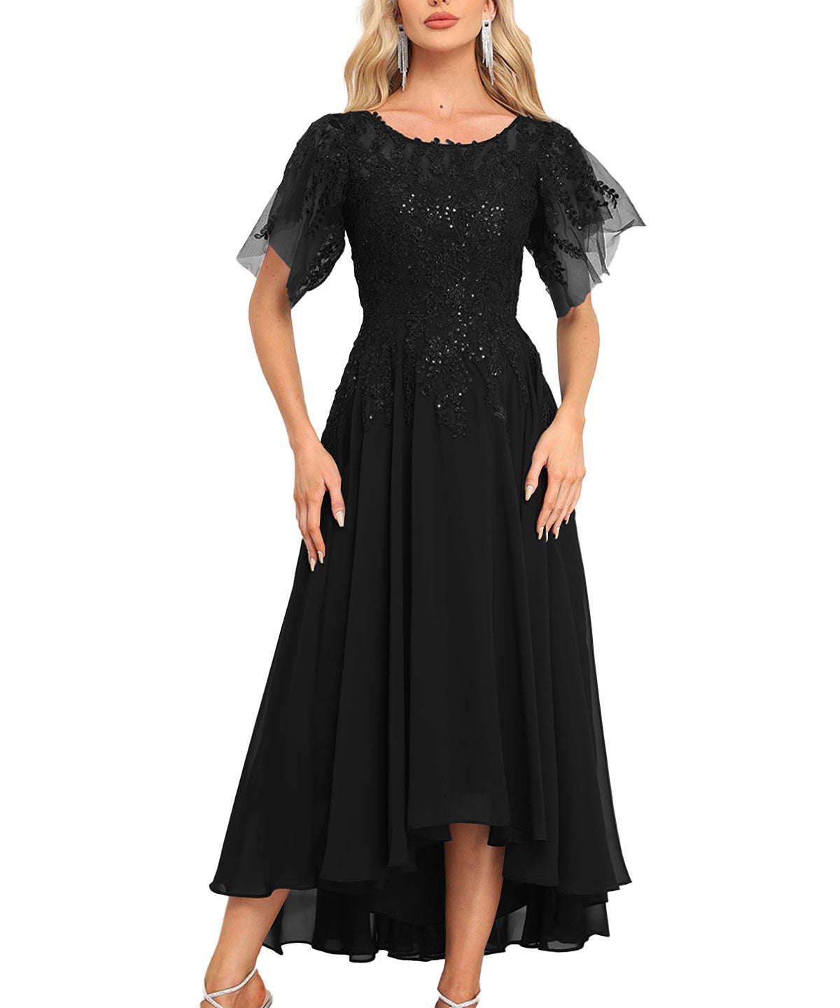 Augday Chiffon Lace Sequins Mother of the Bridesmaid Dresses