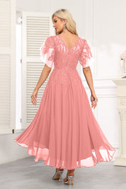 Augday Chiffon Lace Sequins Mother of the Bridesmaid Dresses