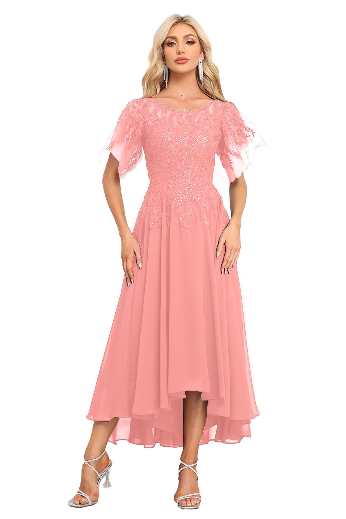 Augday Chiffon Lace Sequins Mother of the Bridesmaid Dresses