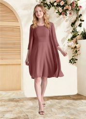 Augday Shirley A-Line Scoop Pleated Chiffon