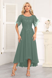 Augday Chiffon Lace Sequins Mother of the Bridesmaid Dresses