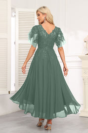 Augday Chiffon Lace Sequins Mother of the Bridesmaid Dresses