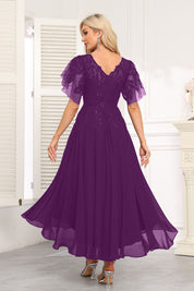 Augday Chiffon Lace Sequins Mother of the Bridesmaid Dresses