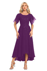 Augday Chiffon Lace Sequins Mother of the Bridesmaid Dresses