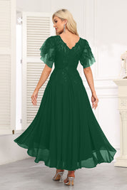 Augday Chiffon Lace Sequins Mother of the Bridesmaid Dresses