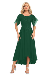 Augday Chiffon Lace Sequins Mother of the Bridesmaid Dresses