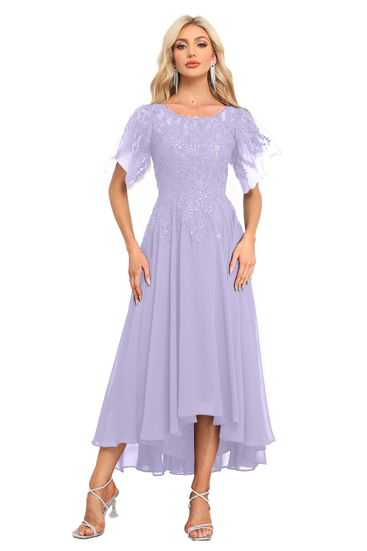Augday Chiffon Lace Sequins Mother of the Bridesmaid Dresses