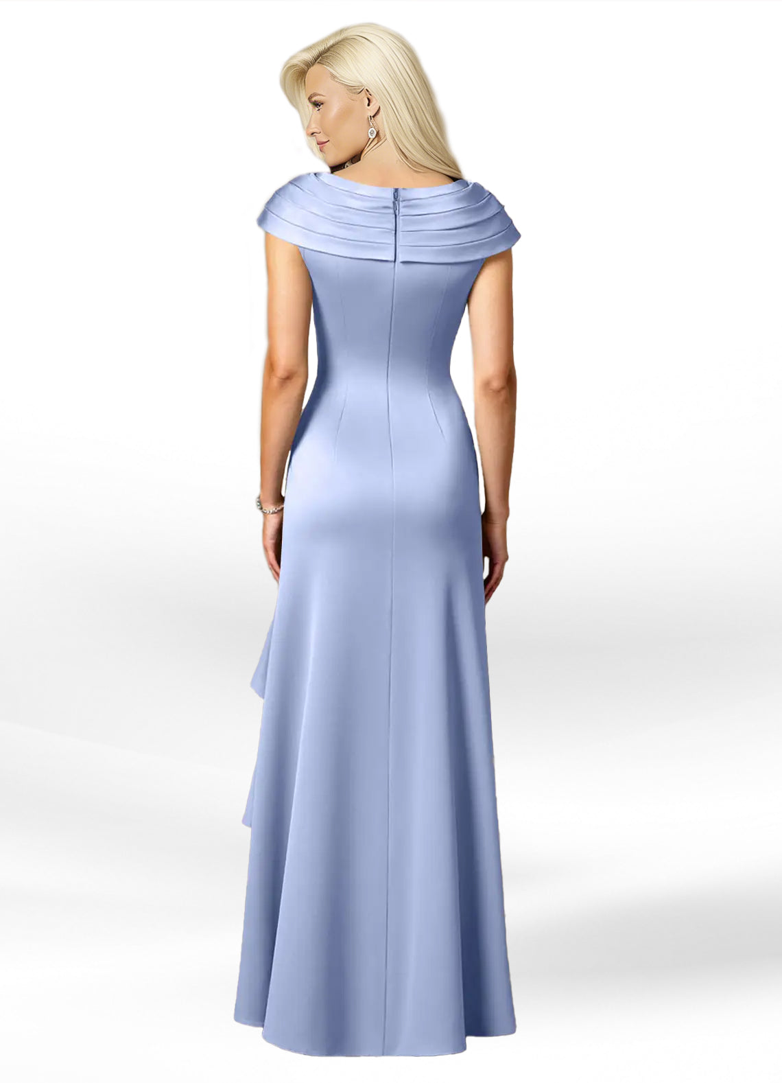 Augday Anderson A-Line Pleated Stretch Satin Dress