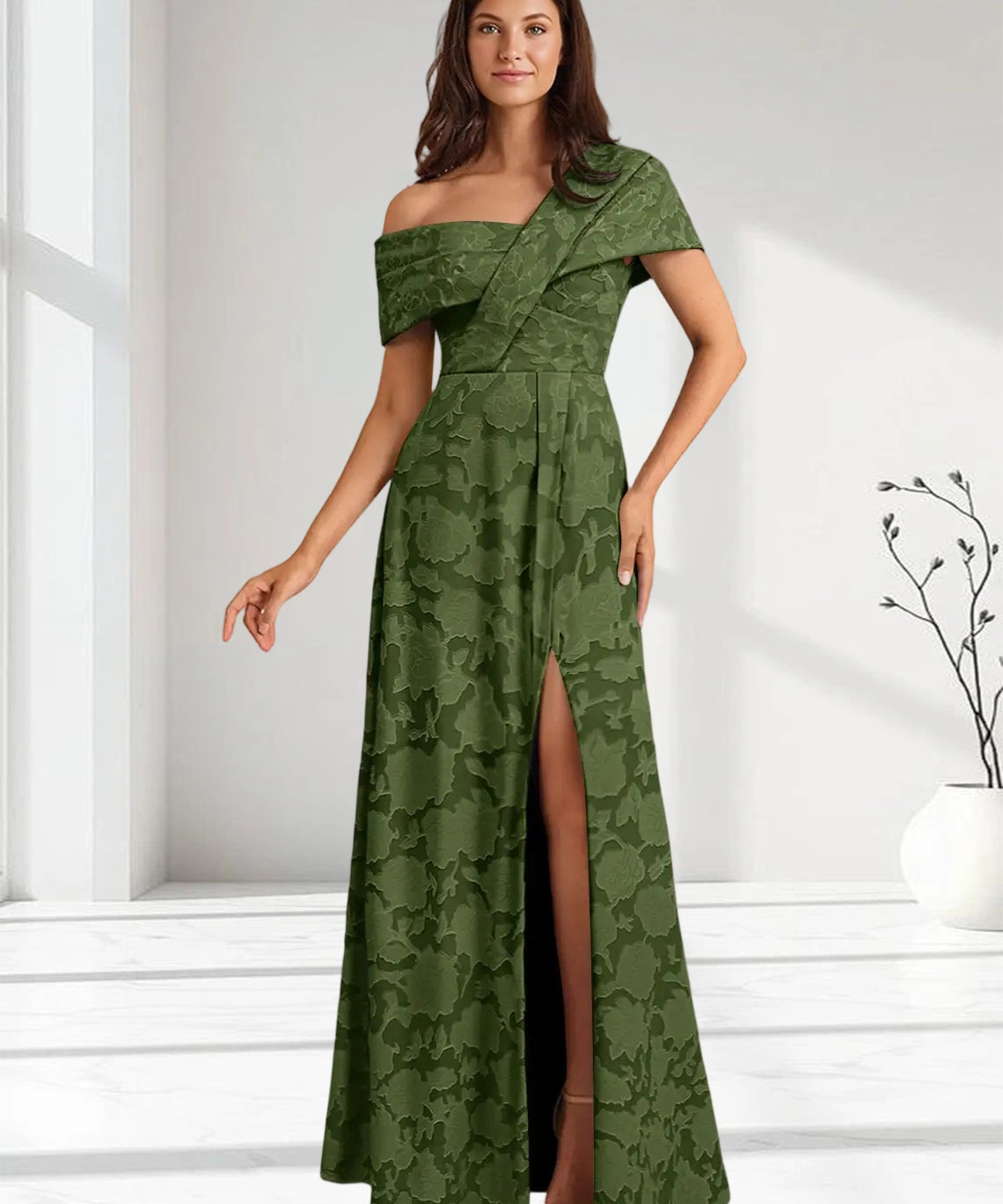 Augday Milton Milton A-Line Pleated Floral Burnout Dress