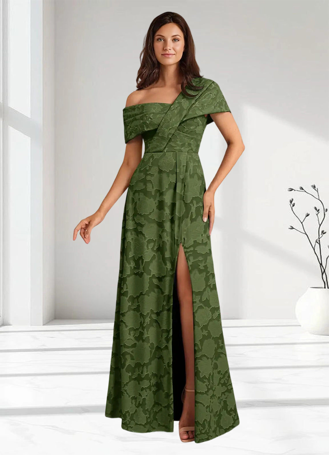 Augday Milton Milton A-Line Pleated Floral Burnout Dress