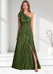 Augday Easton Ball-Gown One Shoulder Floral Burnout Dress