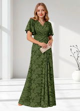 Augday Emmeline Pleated Floral Burnout Dress
