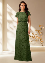 Augday Lehi A-Line Boatneck Floral Burnout Dress
