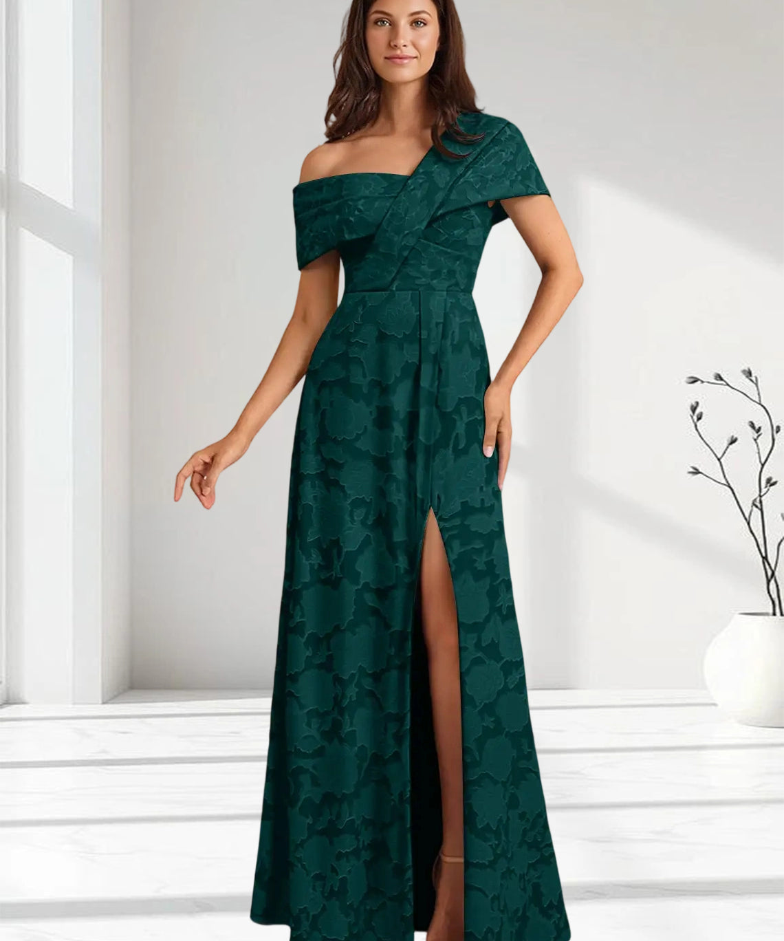 Augday Milton Milton A-Line Pleated Floral Burnout Dress