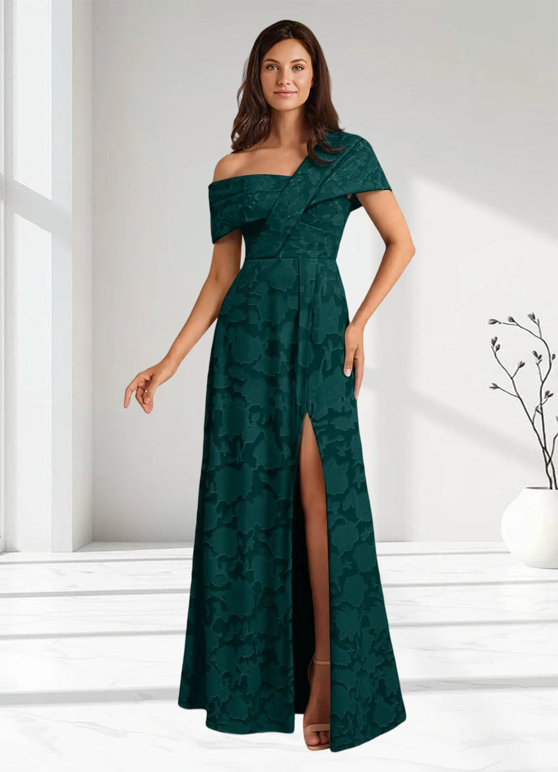 Augday Milton Milton A-Line Pleated Floral Burnout Dress
