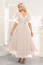 Augday Chiffon Lace Sequins Mother of the Bridesmaid Dresses